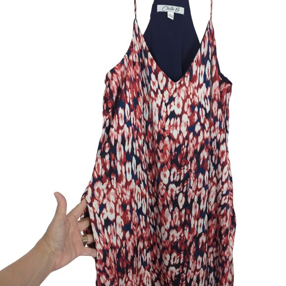 Chetta B Halter styled spaghetti strap Women's maxi summer geometric Dress sz L - Picture 5 of 14